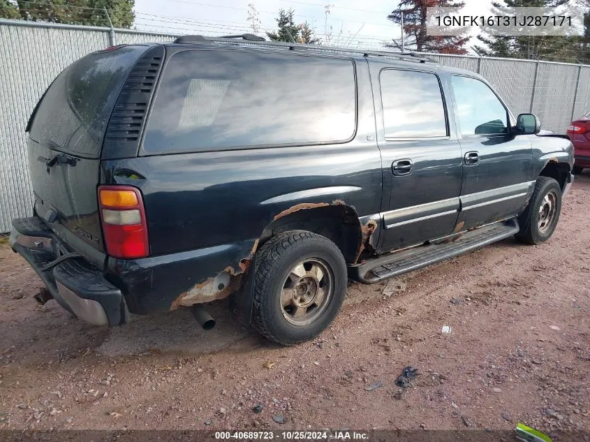 1GNFK16T31J287171 2001 Chevrolet Suburban 1500 Lt