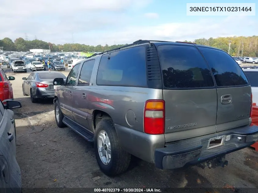 2001 Chevrolet Suburban 1500 Lt VIN: 3GNEC16TX1G231464 Lot: 40702379