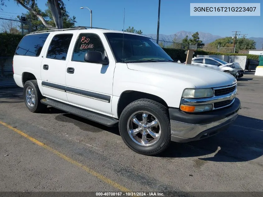 2001 Chevrolet Suburban 1500 Ls VIN: 3GNEC16T21G223407 Lot: 40708167