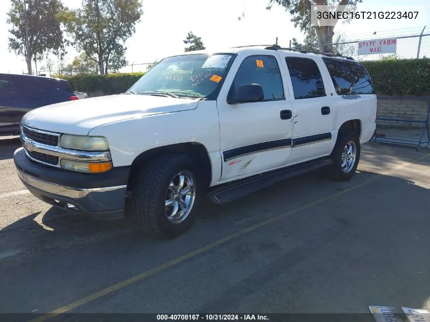 2001 Chevrolet Suburban 1500 Ls VIN: 3GNEC16T21G223407 Lot: 40708167