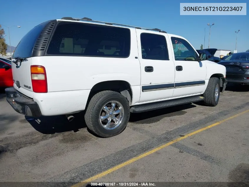 2001 Chevrolet Suburban 1500 Ls VIN: 3GNEC16T21G223407 Lot: 40708167