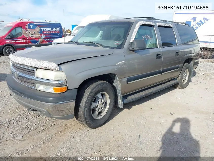 2001 Chevrolet Suburban 1500 Ls VIN: 3GNFK16T71G194588 Lot: 40742394