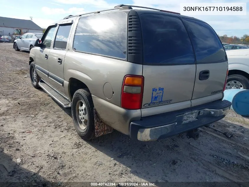 2001 Chevrolet Suburban 1500 Ls VIN: 3GNFK16T71G194588 Lot: 40742394