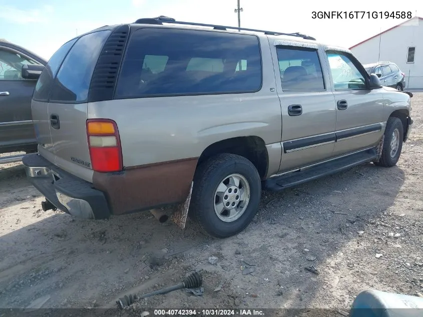 2001 Chevrolet Suburban 1500 Ls VIN: 3GNFK16T71G194588 Lot: 40742394