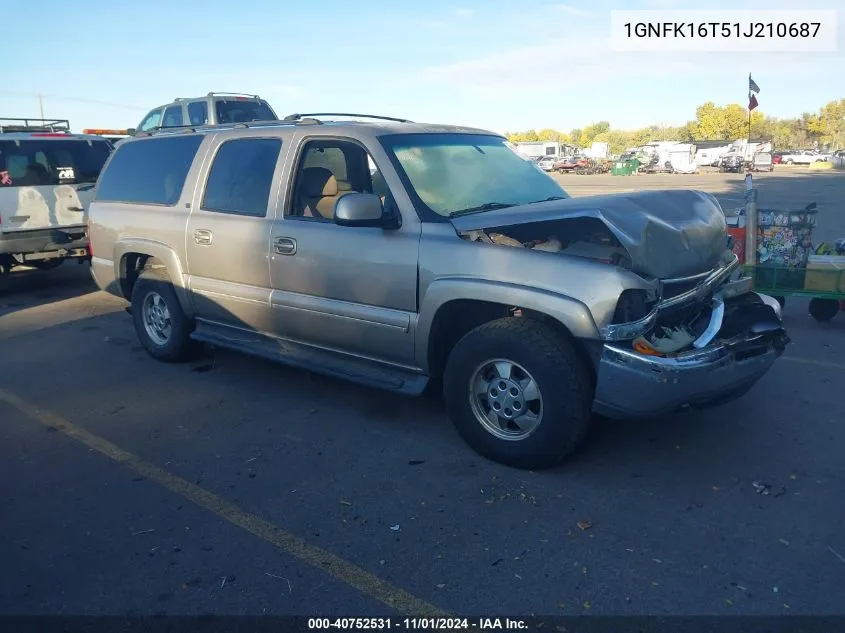 2001 Chevrolet Suburban 1500 Lt VIN: 1GNFK16T51J210687 Lot: 40752531