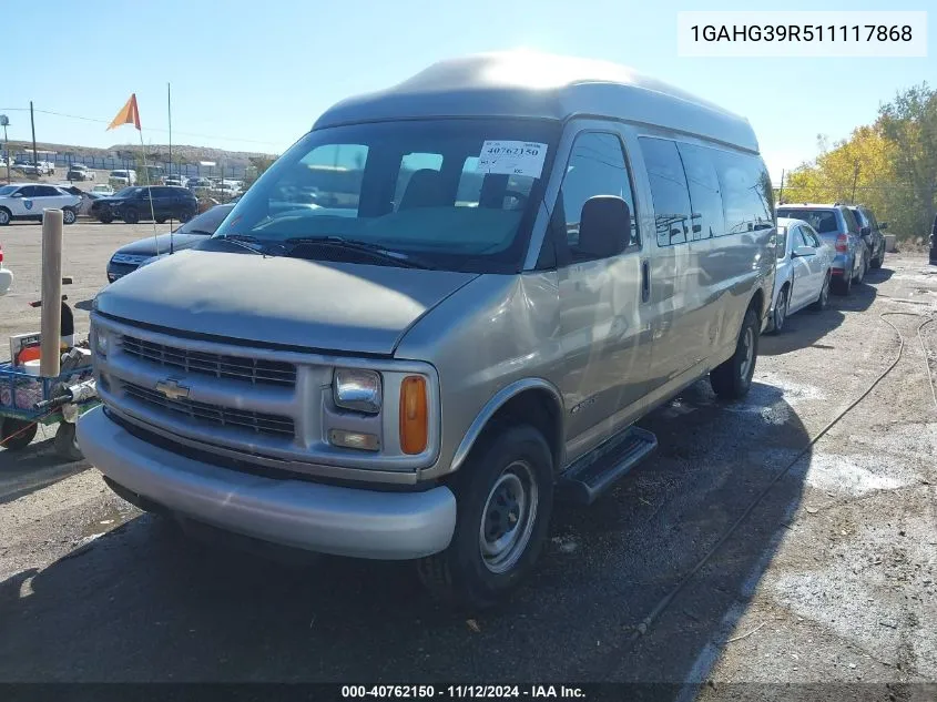 2001 Chevrolet Express VIN: 1GAHG39R511117868 Lot: 40762150