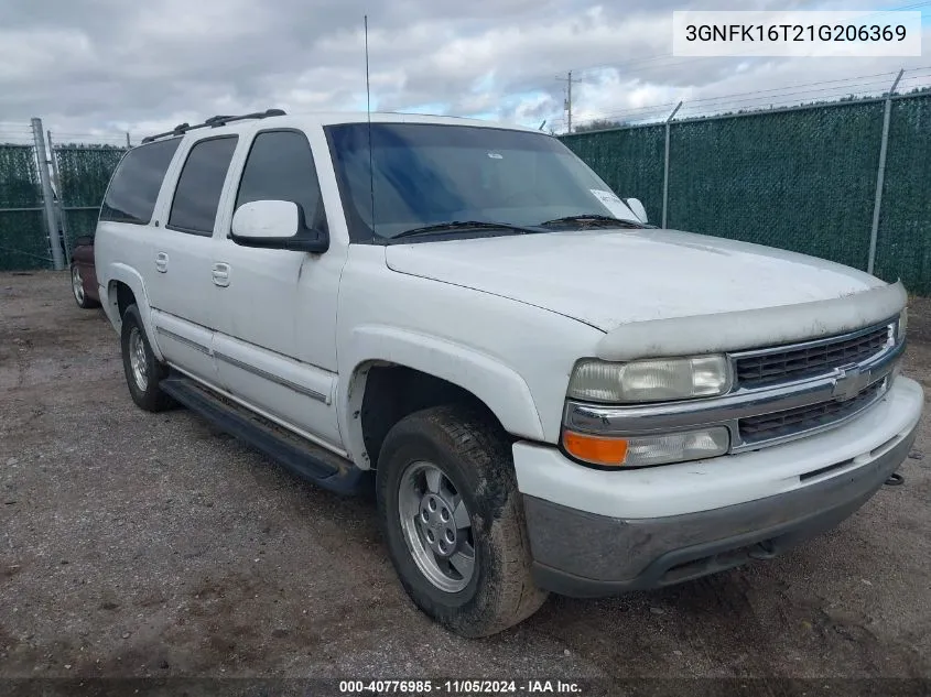 2001 Chevrolet Suburban 1500 Lt VIN: 3GNFK16T21G206369 Lot: 40776985