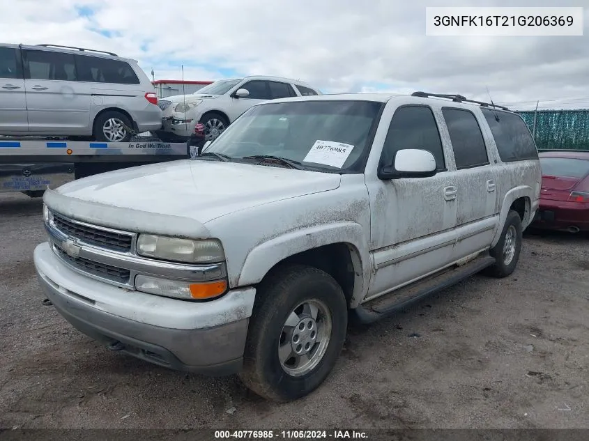 2001 Chevrolet Suburban 1500 Lt VIN: 3GNFK16T21G206369 Lot: 40776985