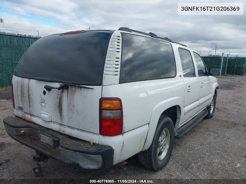 2001 Chevrolet Suburban 1500 Lt VIN: 3GNFK16T21G206369 Lot: 40776985