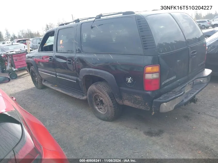 2001 Chevrolet Suburban 1500 Lt VIN: 3GNFK16T51G204227 Lot: 40808241