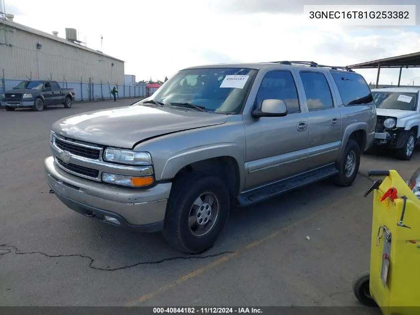 2001 Chevrolet Suburban 1500 Lt VIN: 3GNEC16T81G253382 Lot: 40844182