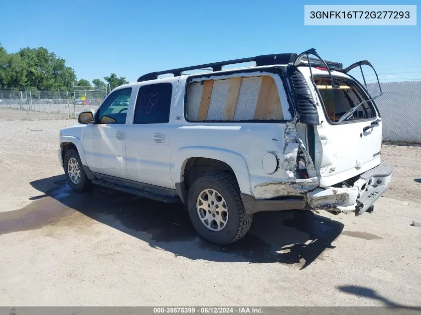 2002 Chevrolet Suburban 1500 Z71 VIN: 3GNFK16T72G277293 Lot: 39575399