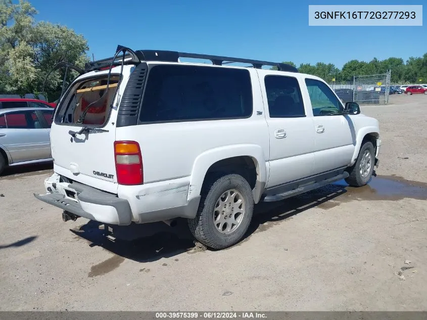 2002 Chevrolet Suburban 1500 Z71 VIN: 3GNFK16T72G277293 Lot: 39575399