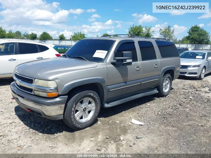 2002 Chevrolet Suburban 1500 Lt VIN: 1GNEC16Z42J239922 Lot: 40109065