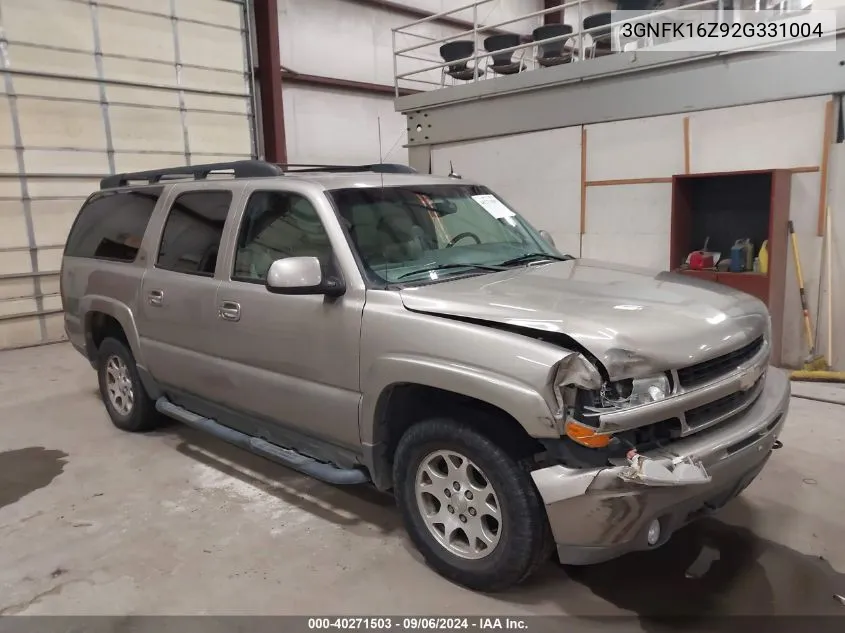 2002 Chevrolet Suburban 1500 Z71 VIN: 3GNFK16Z92G331004 Lot: 40271503