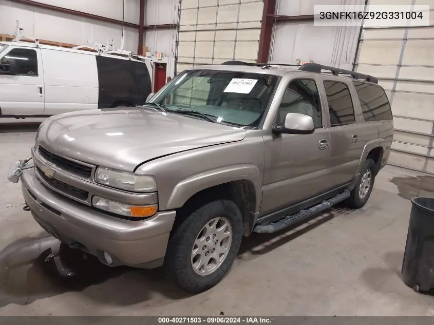 2002 Chevrolet Suburban 1500 Z71 VIN: 3GNFK16Z92G331004 Lot: 40271503