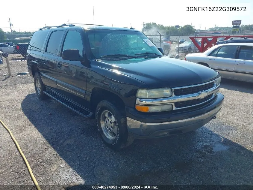 2002 Chevrolet Suburban 1500 Lt VIN: 3GNFK16Z22G309572 Lot: 40274953