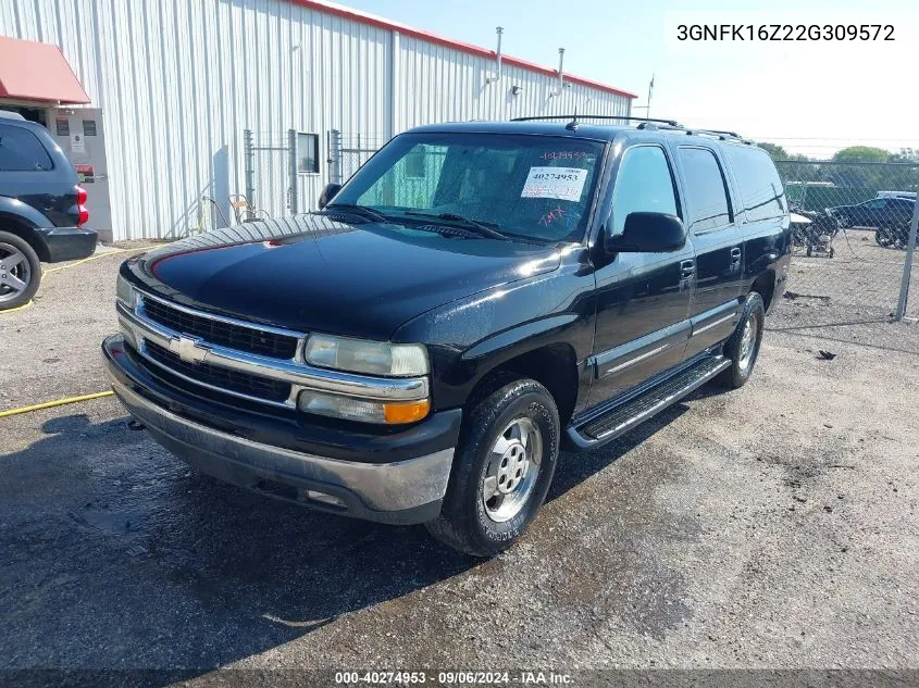 2002 Chevrolet Suburban 1500 Lt VIN: 3GNFK16Z22G309572 Lot: 40274953