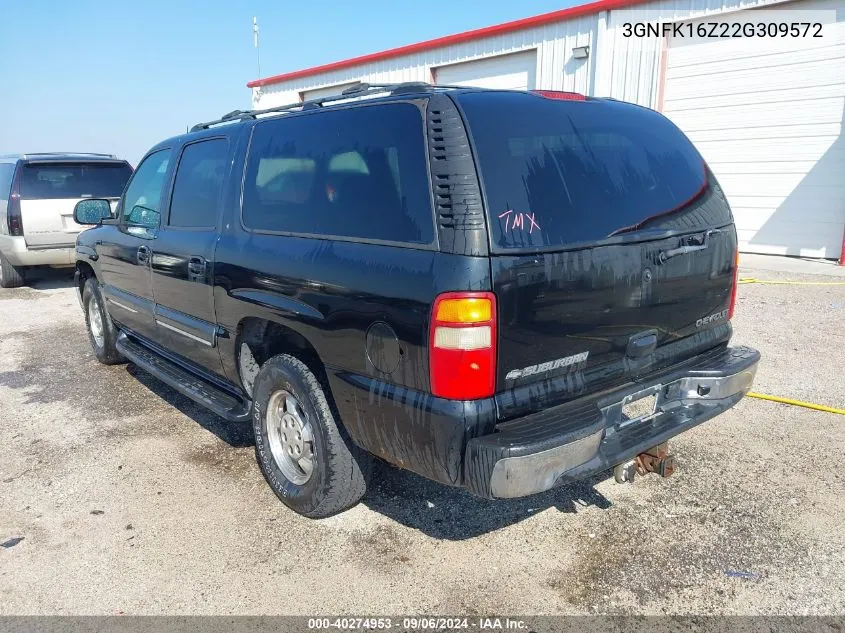 2002 Chevrolet Suburban 1500 Lt VIN: 3GNFK16Z22G309572 Lot: 40274953