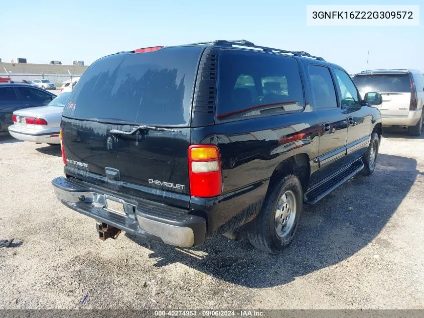 2002 Chevrolet Suburban 1500 Lt VIN: 3GNFK16Z22G309572 Lot: 40274953