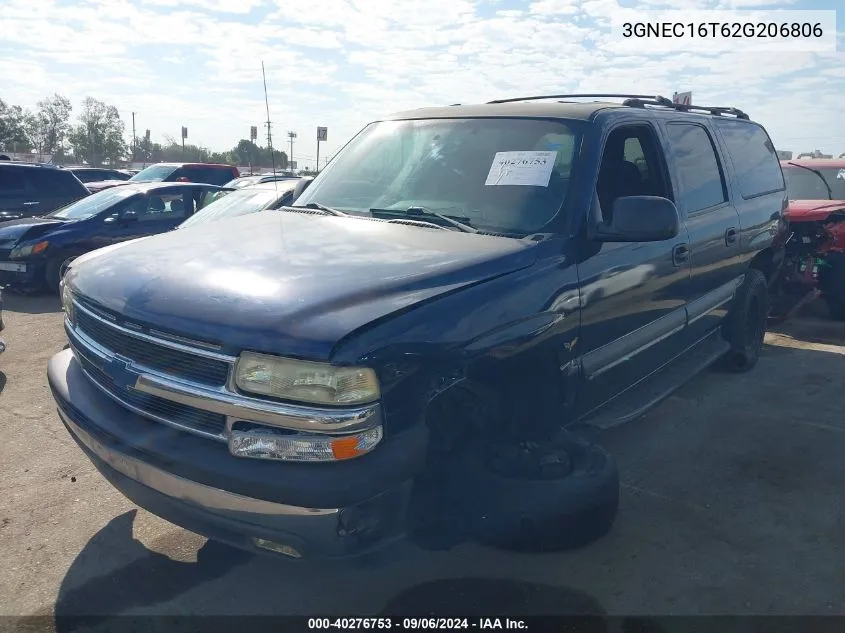 2002 Chevrolet Suburban 1500 Ls VIN: 3GNEC16T62G206806 Lot: 40276753