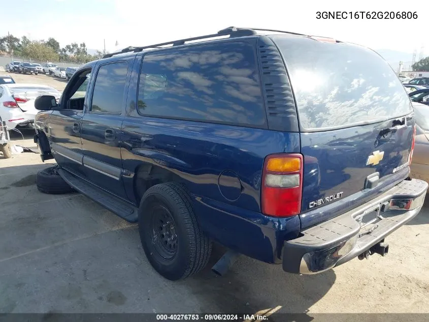 2002 Chevrolet Suburban 1500 Ls VIN: 3GNEC16T62G206806 Lot: 40276753