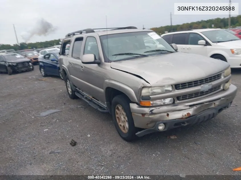 2002 Chevrolet Suburban 1500 Z71 VIN: 3GNFK16Z32G245588 Lot: 40342268