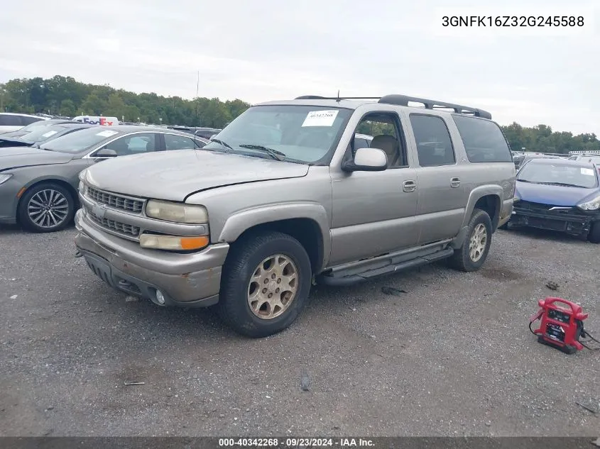 2002 Chevrolet Suburban 1500 Z71 VIN: 3GNFK16Z32G245588 Lot: 40342268