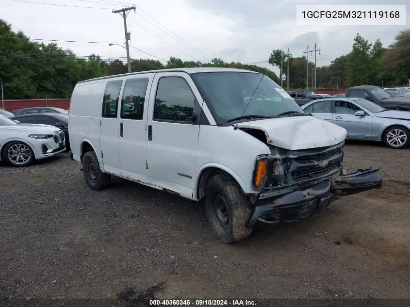 2002 Chevrolet Express VIN: 1GCFG25M321119168 Lot: 40360345