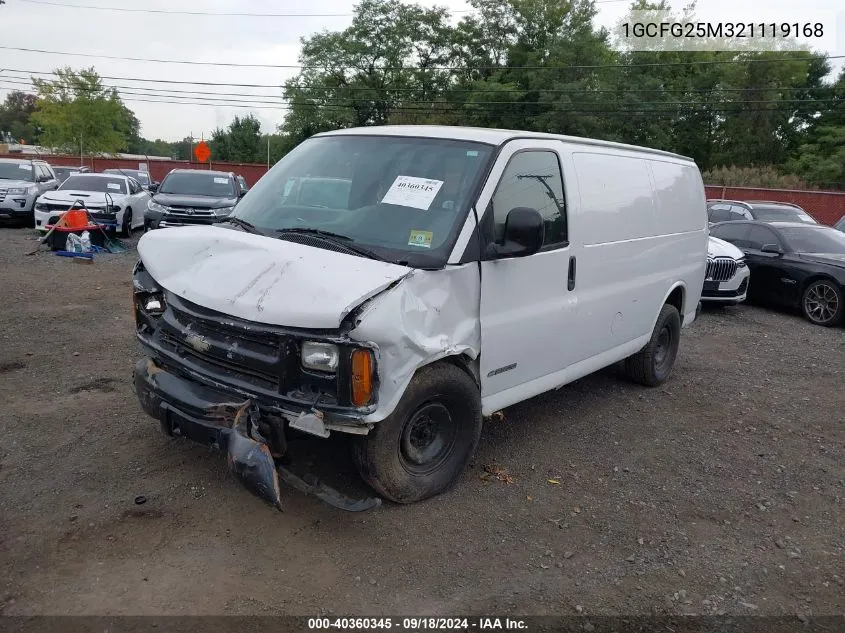 2002 Chevrolet Express VIN: 1GCFG25M321119168 Lot: 40360345