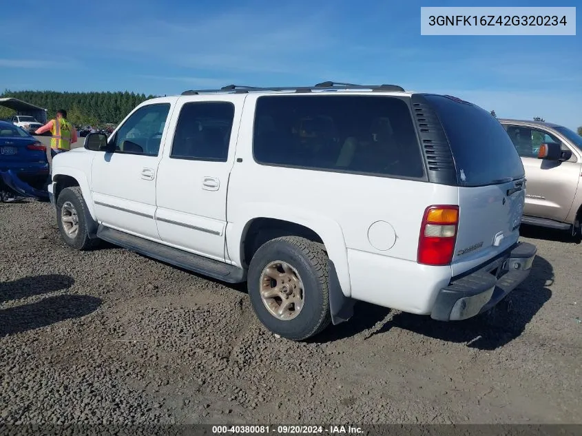 2002 Chevrolet Suburban 1500 Lt VIN: 3GNFK16Z42G320234 Lot: 40380081