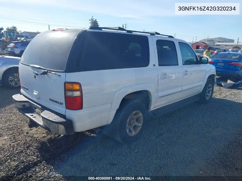 2002 Chevrolet Suburban 1500 Lt VIN: 3GNFK16Z42G320234 Lot: 40380081