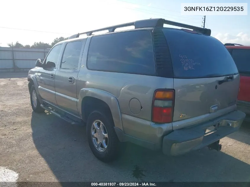 2002 Chevrolet Suburban 1500 Z71 VIN: 3GNFK16Z12G229535 Lot: 40381937