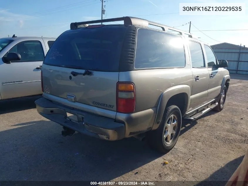 2002 Chevrolet Suburban 1500 Z71 VIN: 3GNFK16Z12G229535 Lot: 40381937