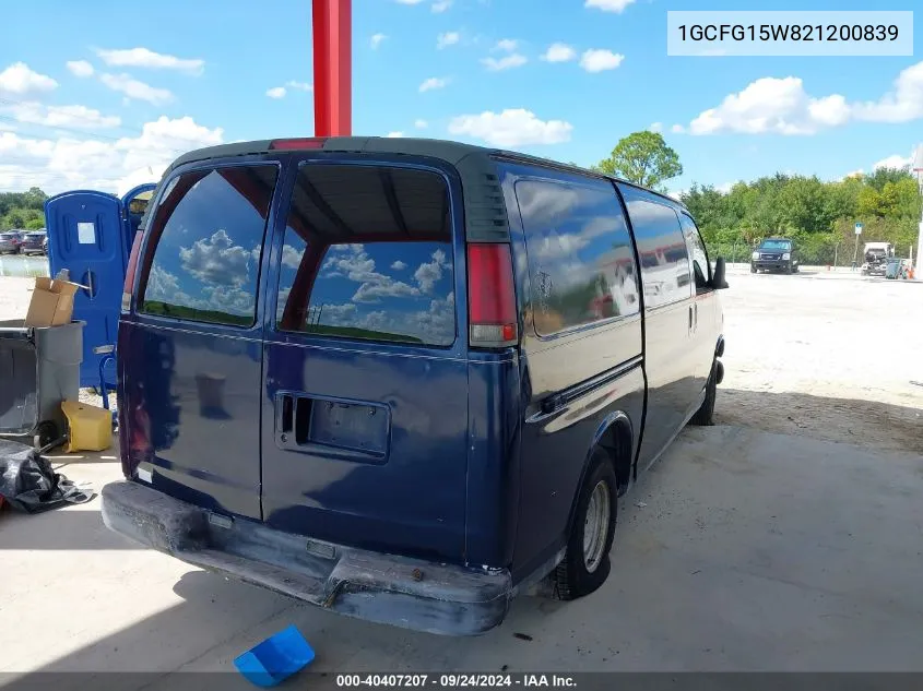 1GCFG15W821200839 2002 Chevrolet Express