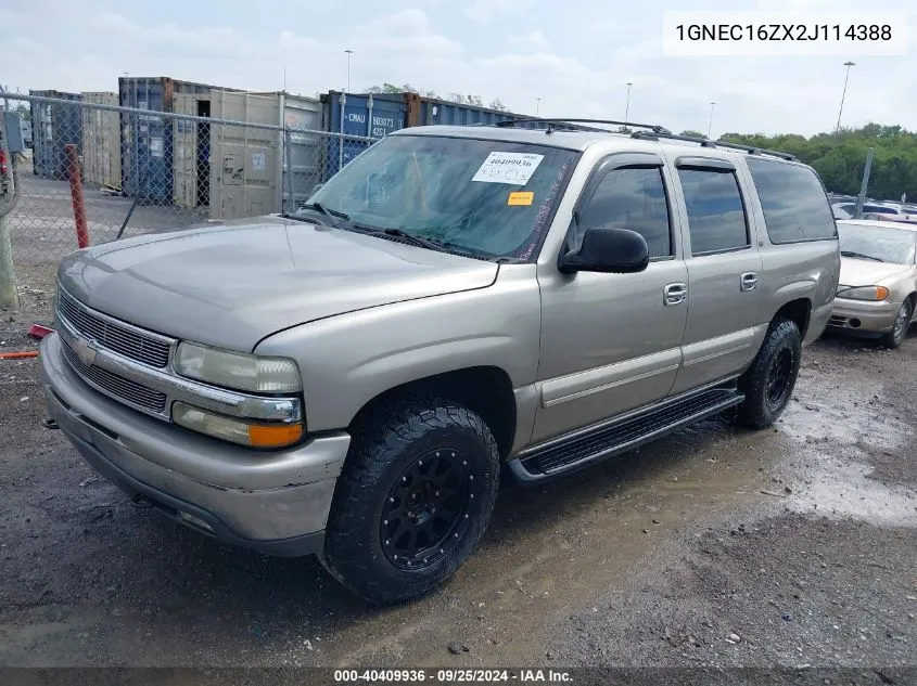 2002 Chevrolet Suburban 1500 Lt VIN: 1GNEC16ZX2J114388 Lot: 40409936