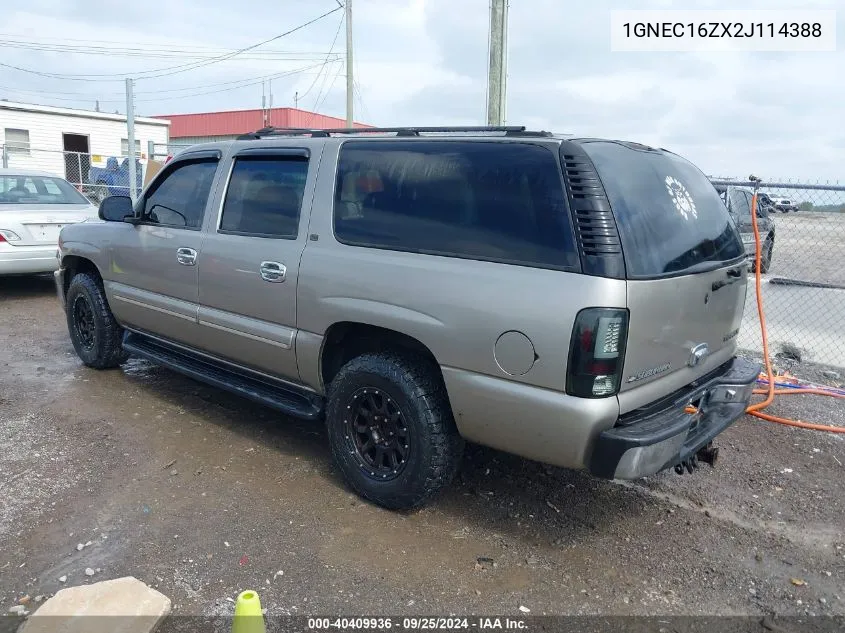 2002 Chevrolet Suburban 1500 Lt VIN: 1GNEC16ZX2J114388 Lot: 40409936