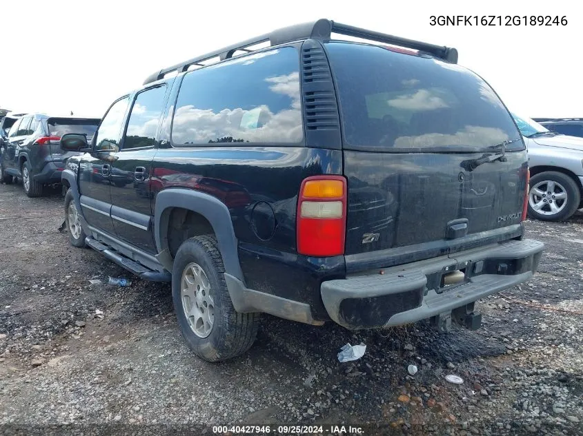 2002 Chevrolet Suburban 1500 Z71 VIN: 3GNFK16Z12G189246 Lot: 40427946