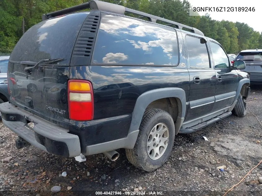 2002 Chevrolet Suburban 1500 Z71 VIN: 3GNFK16Z12G189246 Lot: 40427946