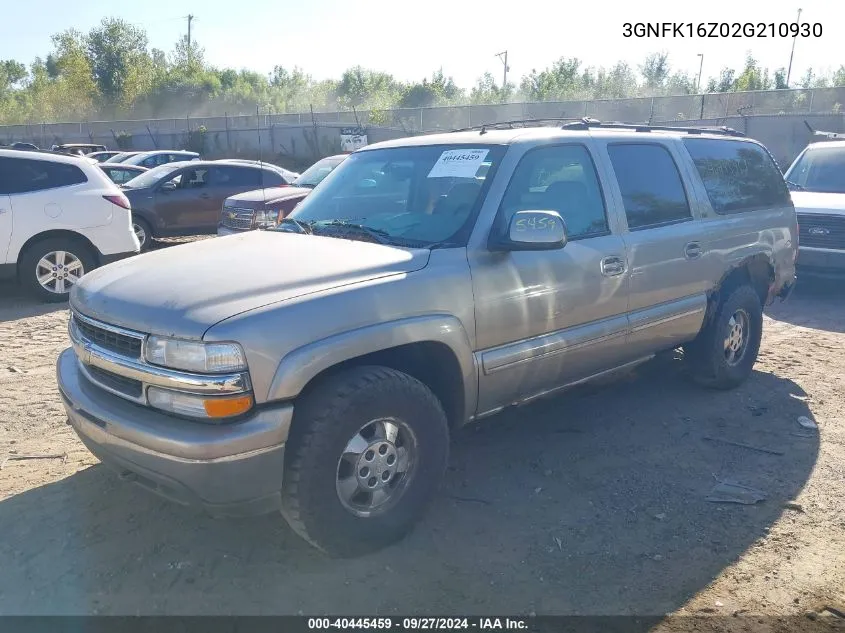 2002 Chevrolet Suburban 1500 Lt VIN: 3GNFK16Z02G210930 Lot: 40445459