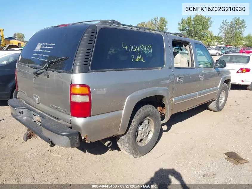 3GNFK16Z02G210930 2002 Chevrolet Suburban 1500 Lt