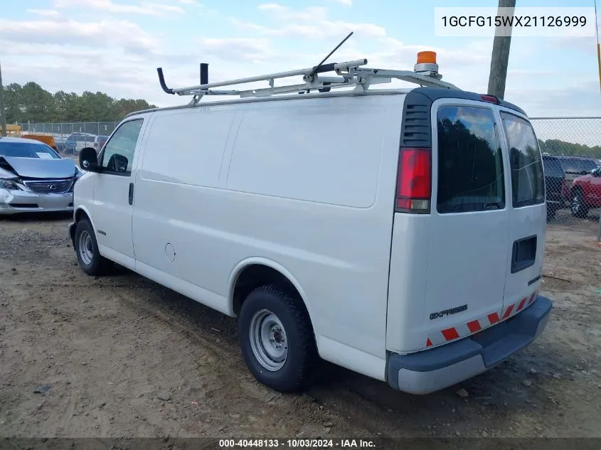 2002 Chevrolet Express VIN: 1GCFG15WX21126999 Lot: 40448133