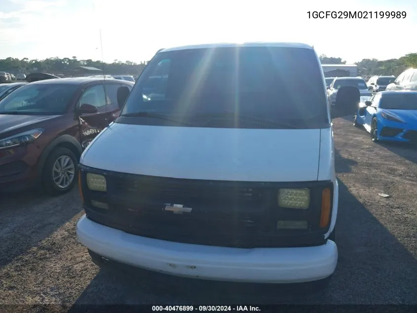 2002 Chevrolet Express VIN: 1GCFG29M021199989 Lot: 40476899