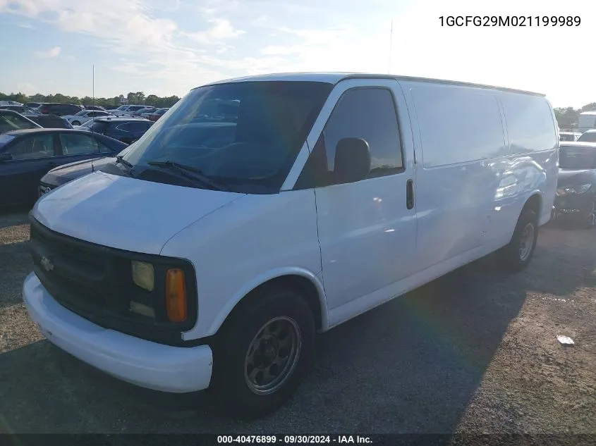 2002 Chevrolet Express VIN: 1GCFG29M021199989 Lot: 40476899