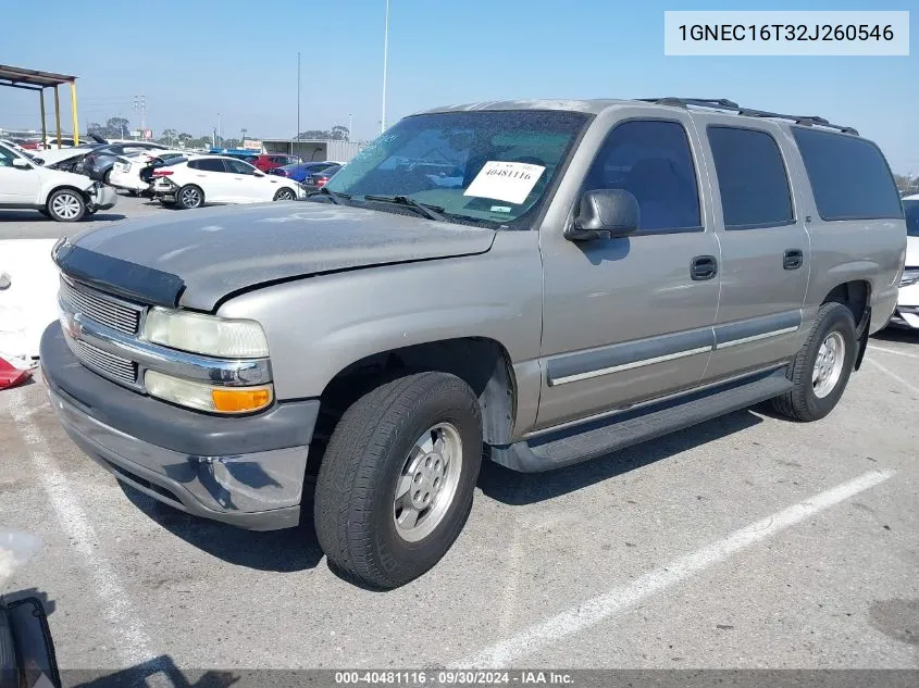 2002 Chevrolet Suburban 1500 Ls VIN: 1GNEC16T32J260546 Lot: 40481116