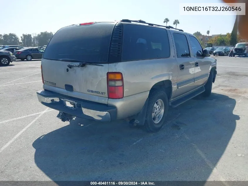 2002 Chevrolet Suburban 1500 Ls VIN: 1GNEC16T32J260546 Lot: 40481116