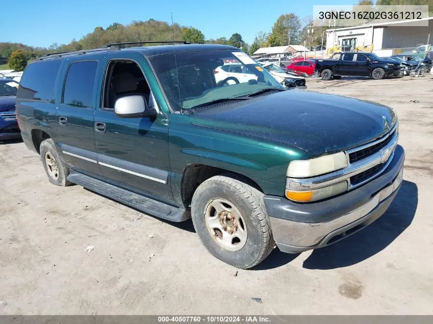 2002 Chevrolet Suburban 1500 Ls VIN: 3GNEC16Z02G361212 Lot: 40507760