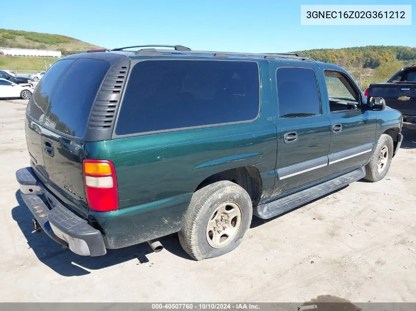 2002 Chevrolet Suburban 1500 Ls VIN: 3GNEC16Z02G361212 Lot: 40507760