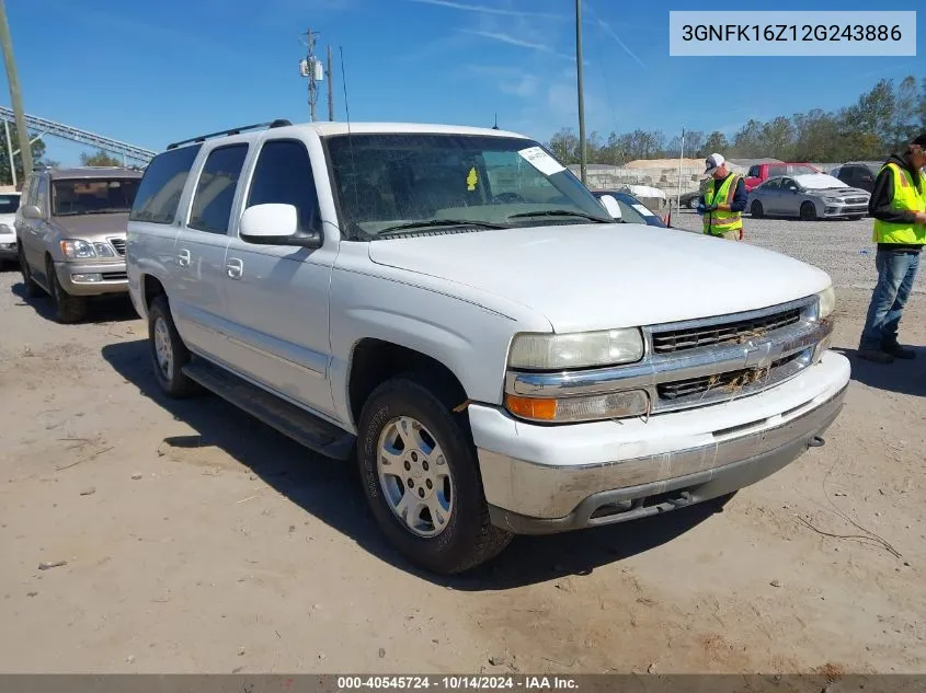 2002 Chevrolet Suburban 1500 Lt VIN: 3GNFK16Z12G243886 Lot: 40545724