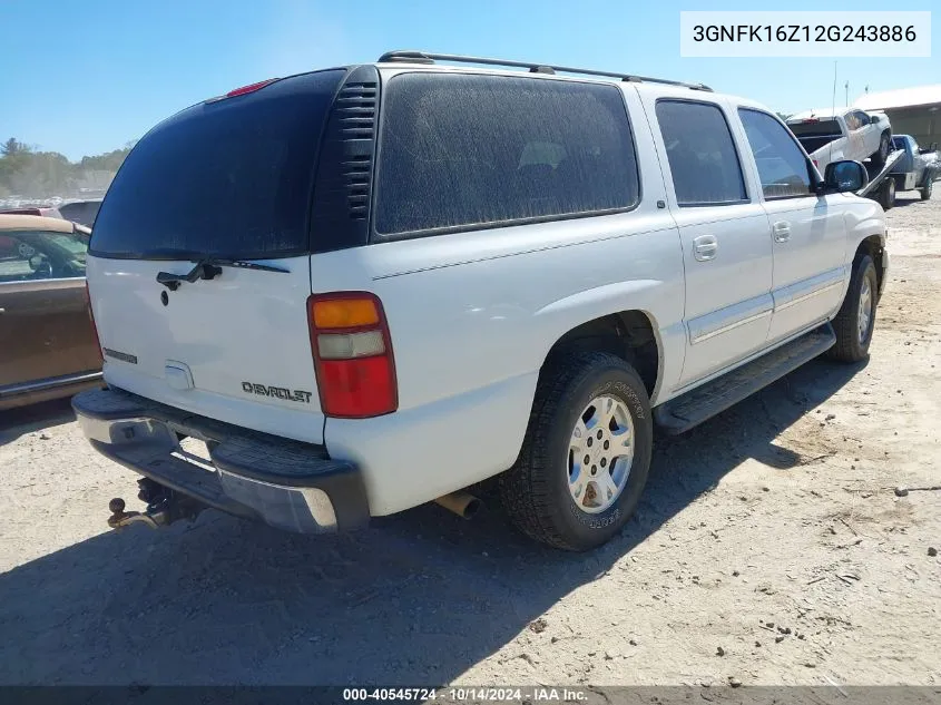 2002 Chevrolet Suburban 1500 Lt VIN: 3GNFK16Z12G243886 Lot: 40545724